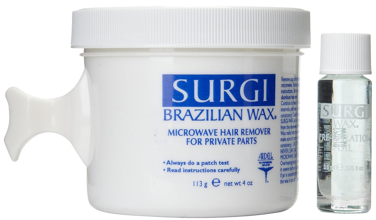 SURGI-WAX Brazilian Waxing Kit - 4 oz Pack of 4 for Smooth Hair Removal at Home