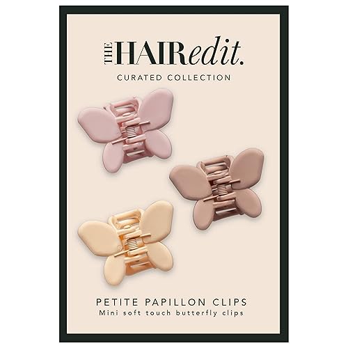 The Hair Edit Nude Petite Papillon Mini Butterfly Claw Clips - Plastic Hair Accessories