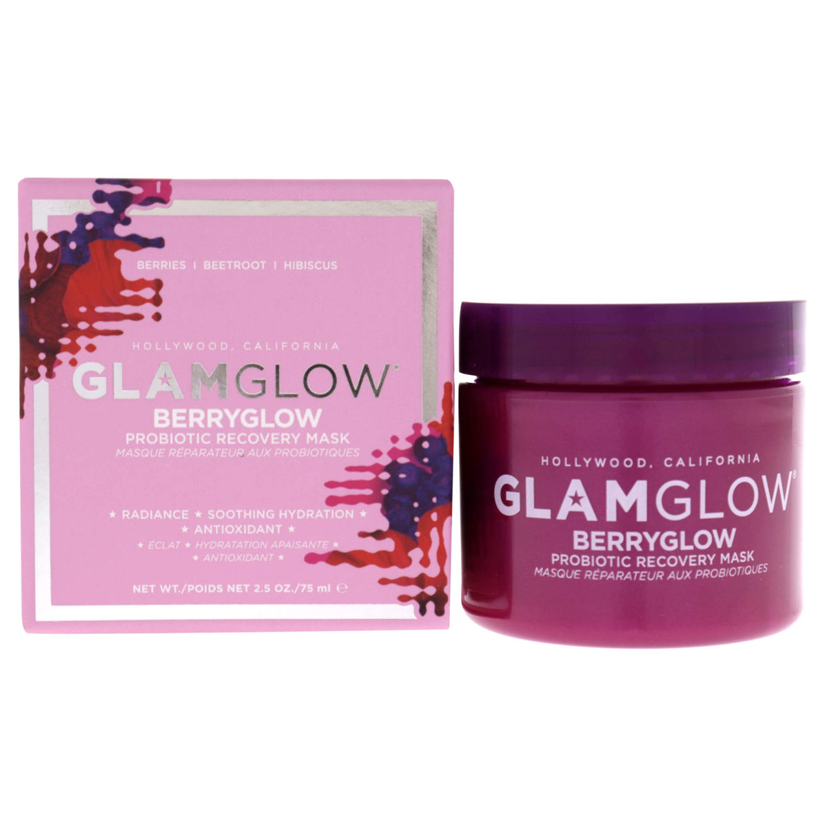 Glamglow Berryglow Probiotic Recovery Mask, 2.5 Oz - Cranberry, Unisex Skincare Treatment