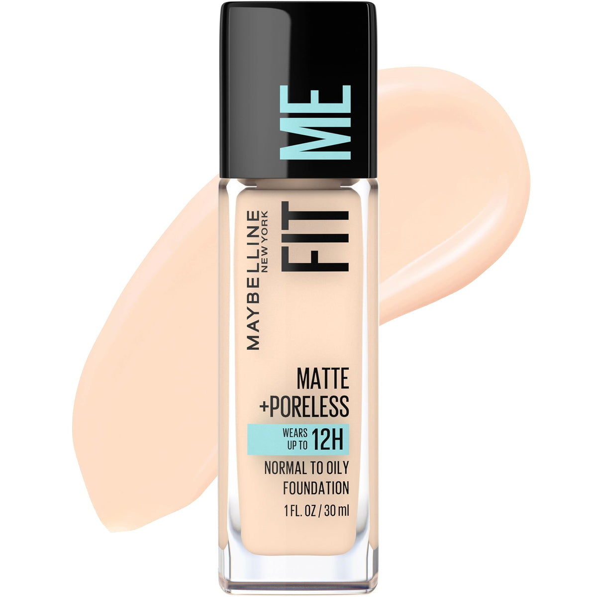 Maybelline Fit Me Matte + Poreless Foundation, Fair Ivory, Oil-Free, 1 Fl Oz (Pack Of 1)