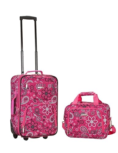 Rockland 2 PC Luggage Set - Pink Bandana, Lightweight Polycarbonate (14/19)