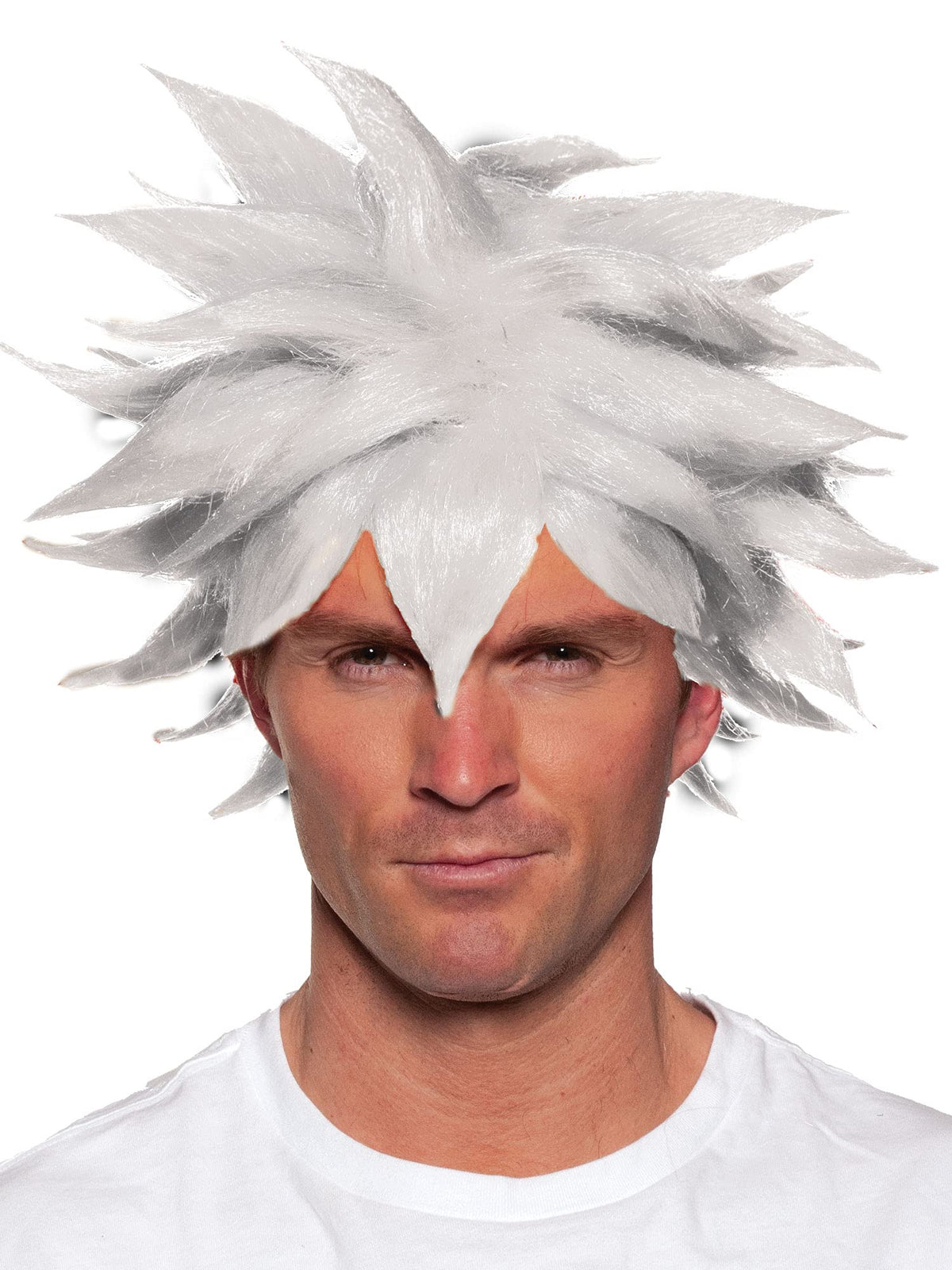 Underwraps White Spiky Wig For Men - Official Crunchyroll Anime Synthetic Fiber One Size