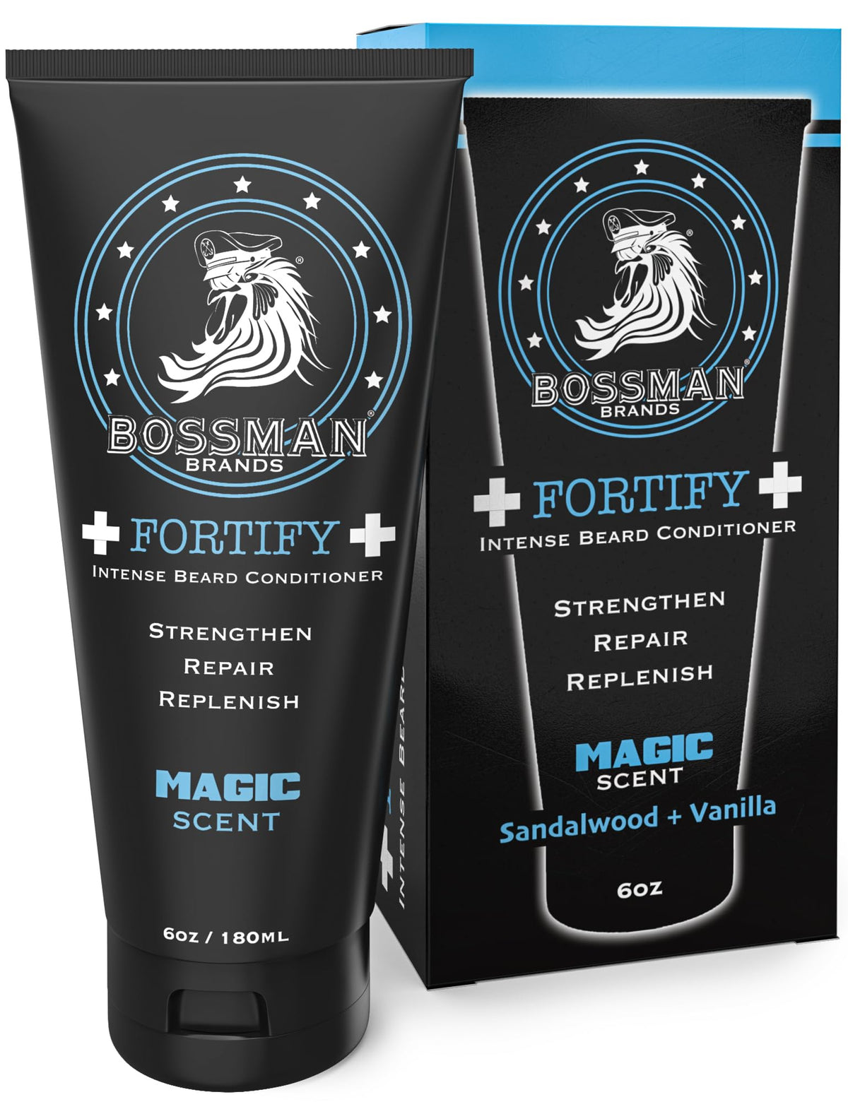 Bossman Fortify Intense Beard Conditioner - Magic Scent Moisturizer & Softener For Men, 4 Fl Oz