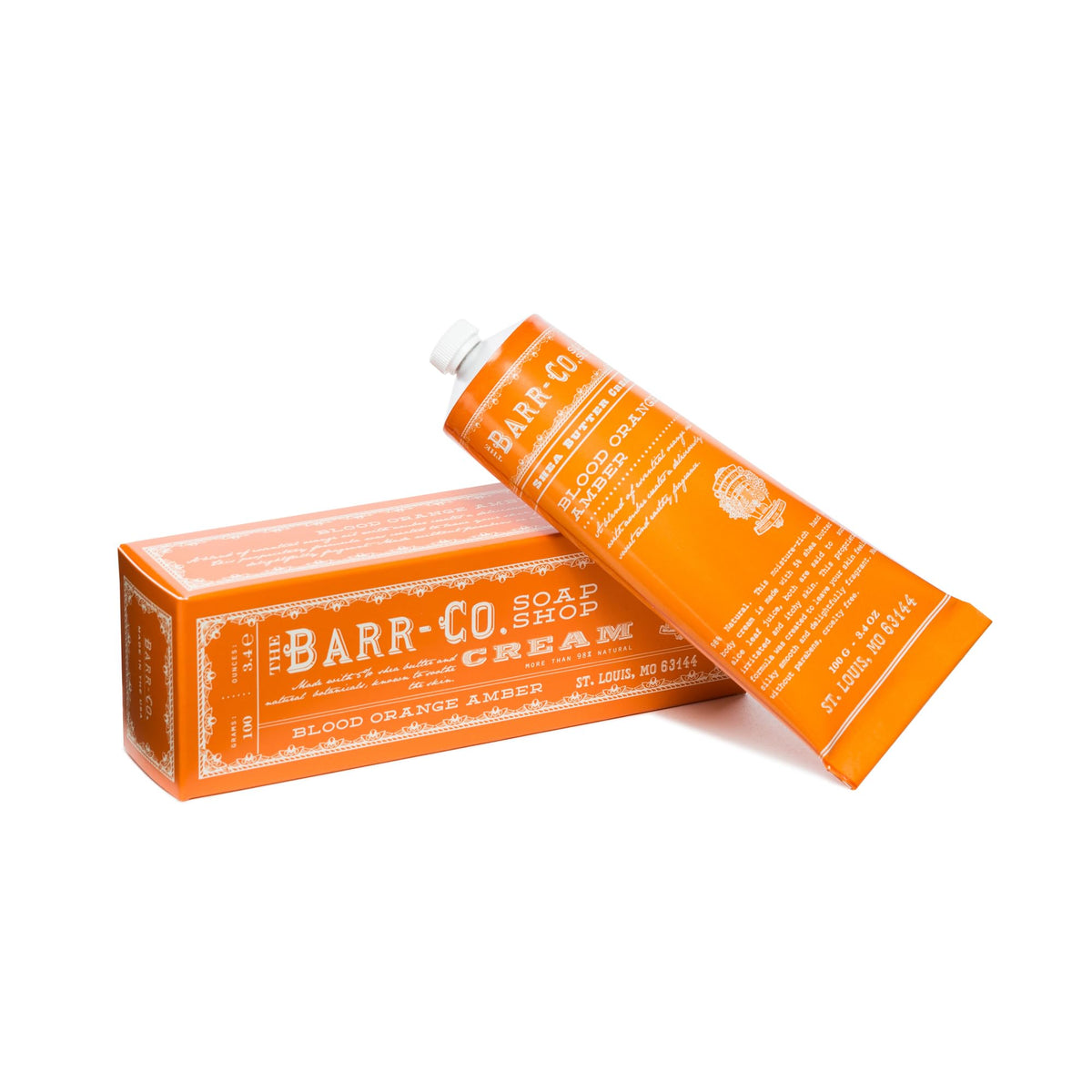 Barr-Co. Hand Cream With Blood Orange & Amber Essential Oils, 3.4 Oz - Shea Butter For Dry Hands