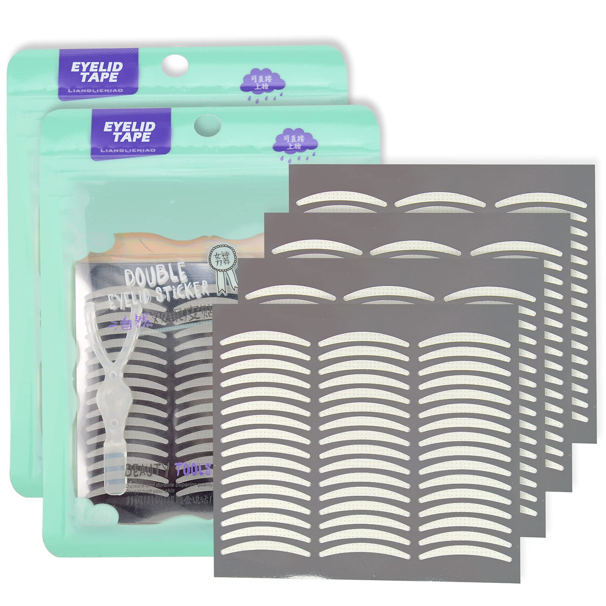 Pormasbenzer 656Pcs Invisible Slim Double Eyelid Tapes - One-Sided Sticky Lift Strips