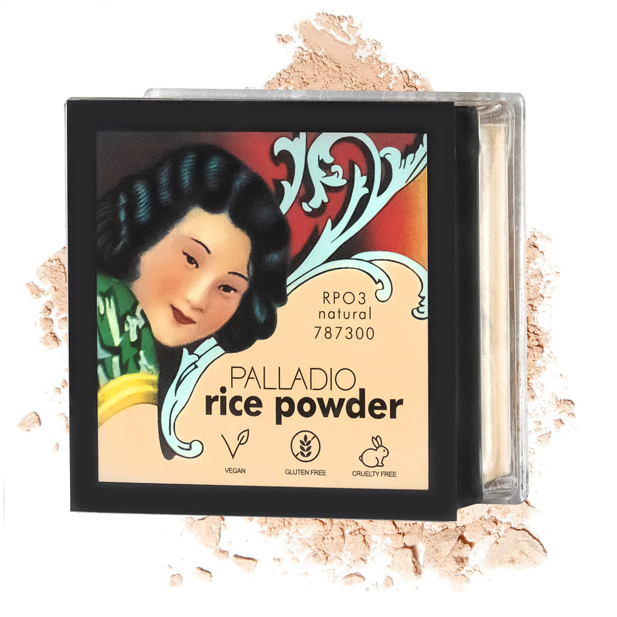 Palladio Natural Rice Powder - Loose Setting Powder, Absorbs Oil, Smooth Finish, 1 Count