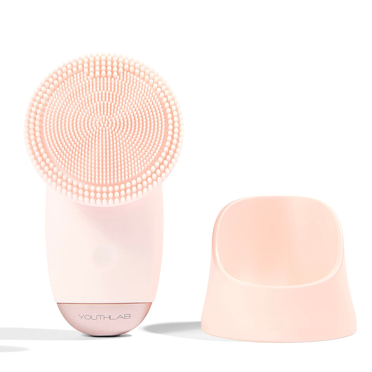 Youthlab Pink Silicone Electric Facial Cleansing Brush - Waterproof, Vibrating, Rechargeable Exfoliator