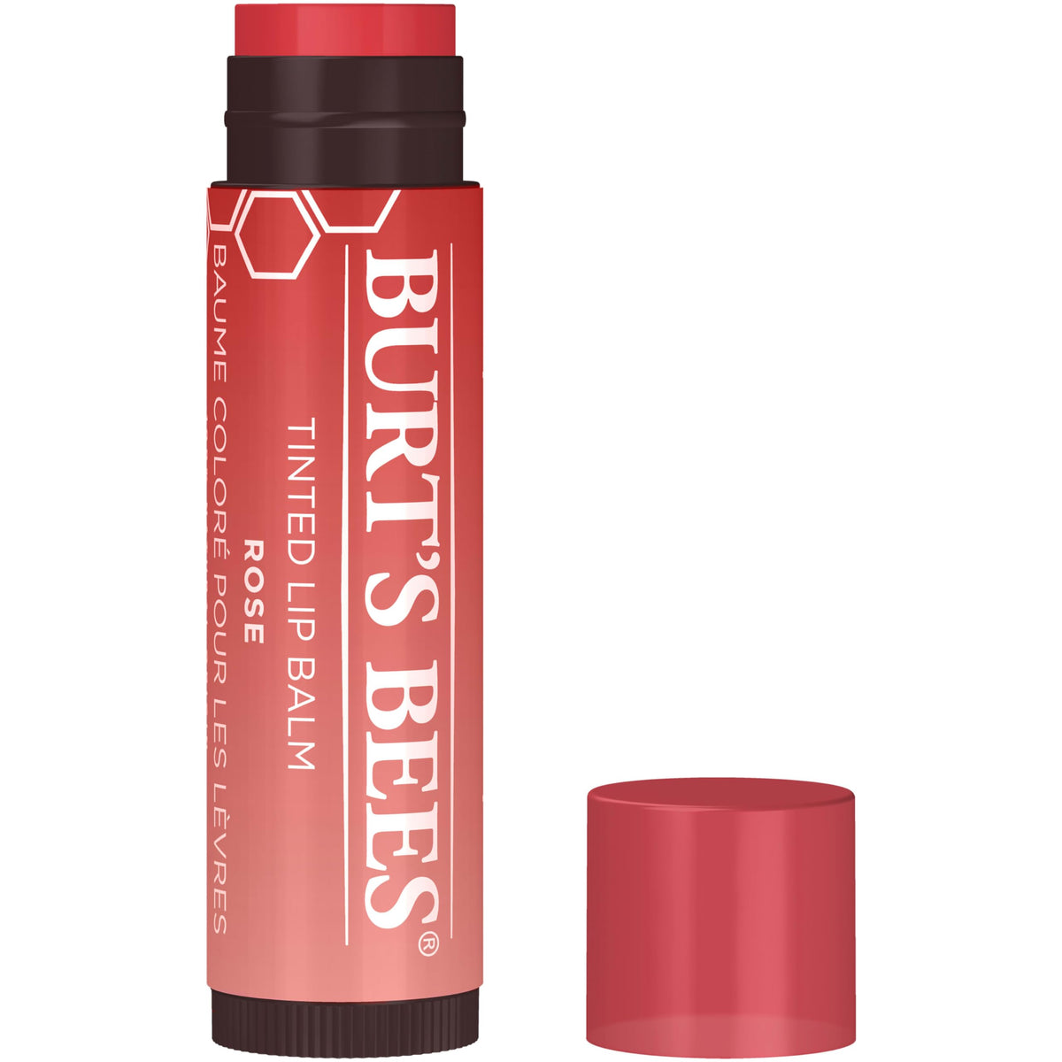 Burts Bees 100 Natural Tinted Lip Balm  Rose with Shea Butter  Botanical Waxes  015 Oz