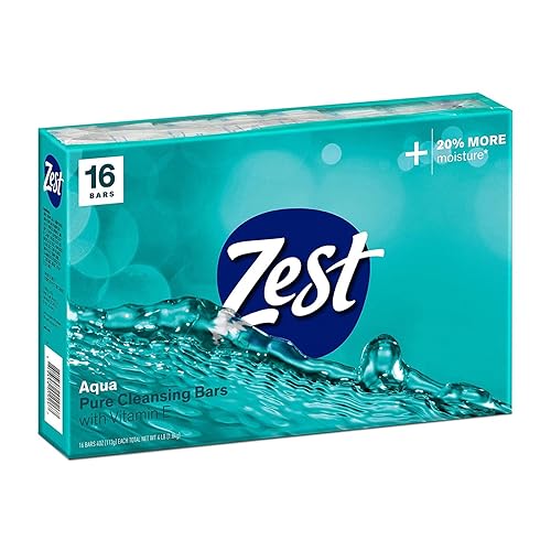 Zest Bar Soap - Moisturizing Vitamin E Soap - Paraben-Free - Aqua - 16 Pack - All Skin Types