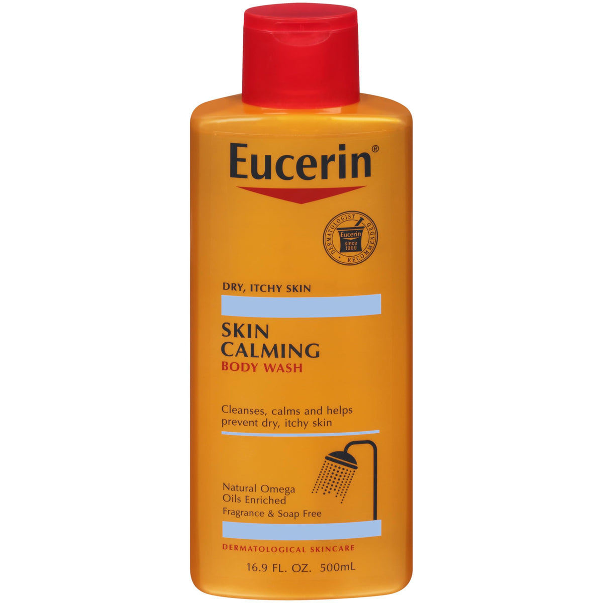 Eucerin Skin Calming Body Wash For Dry Itchy Skin, Soap-Free, 16.9 Fl Oz