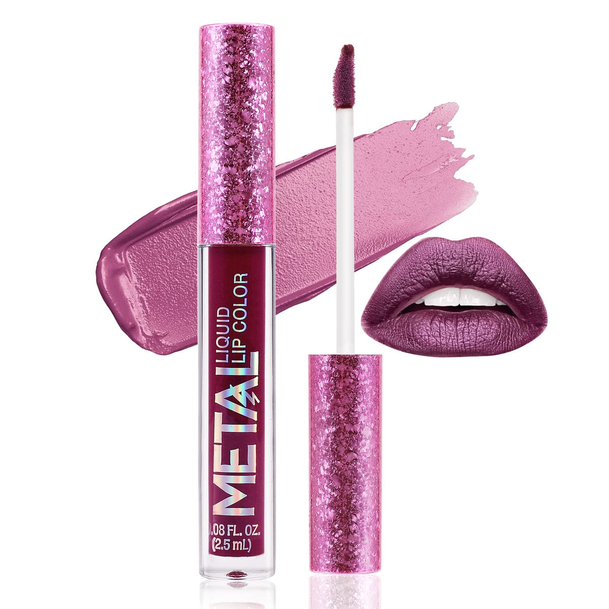 Boobeen Matte Liquid Lipstick - High Pigment, Long Lasting, Pearl Glitter, C-01, 0.35Oz