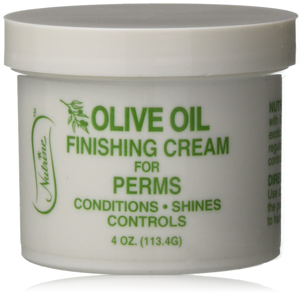 Nutrine Olive Oil Finishing Cream For Perms, 4 Ounce - Hair Care Treatment