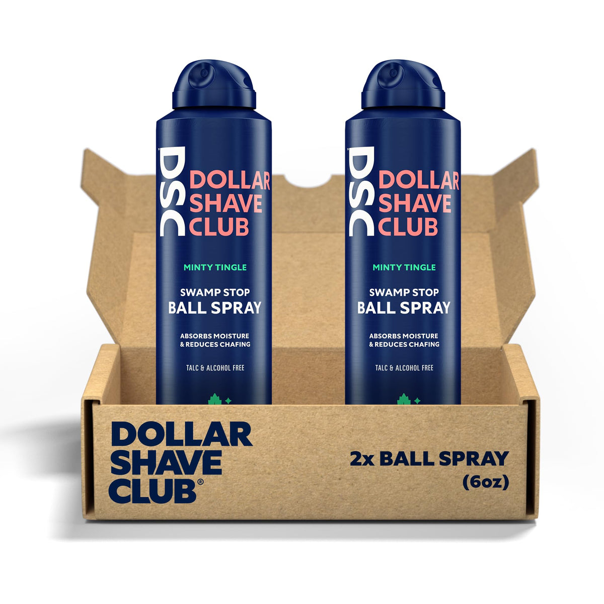 Dollar Shave Club Ball Spray 2 Ct. - Moisture Absorbing Deodorant, Chafing Protection