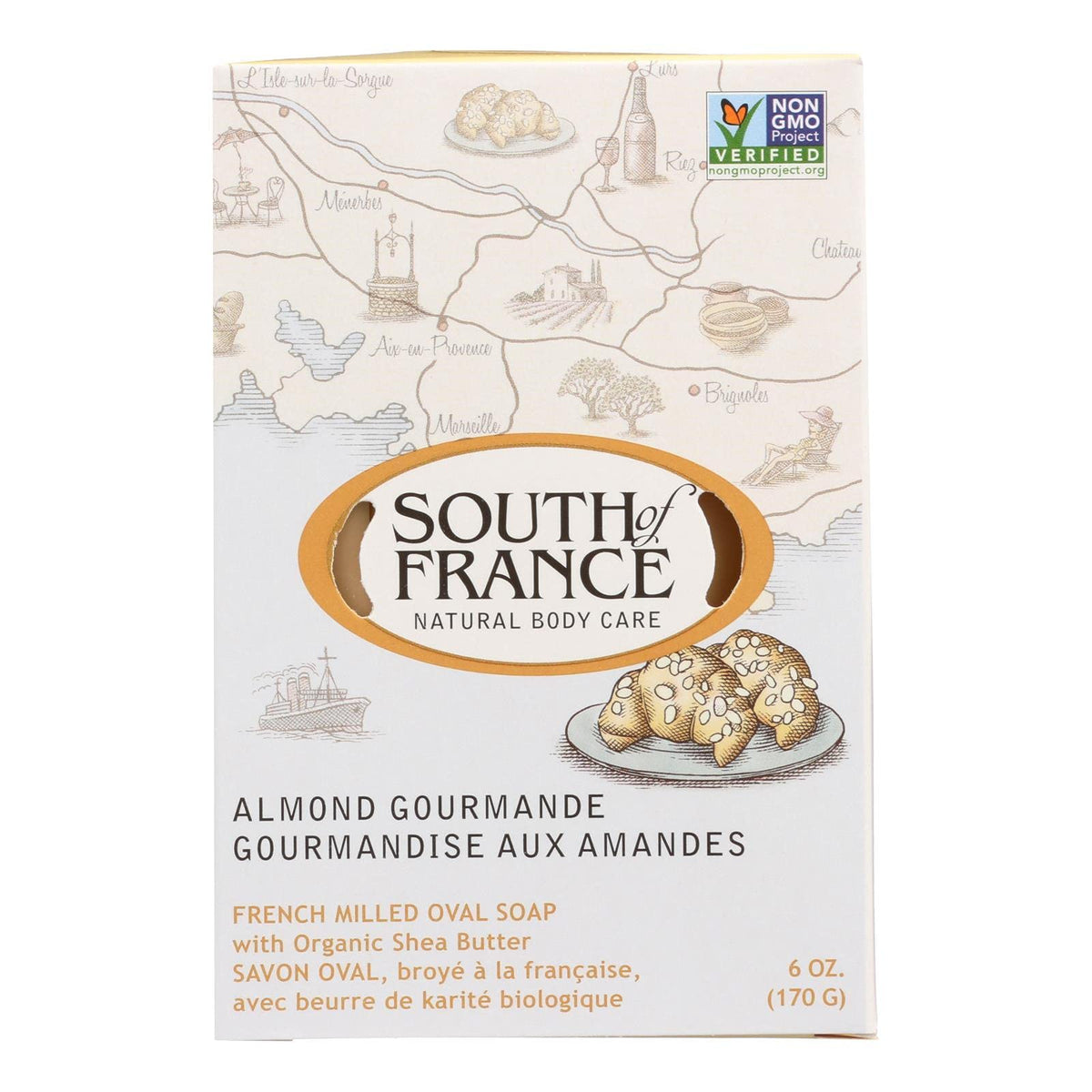 South Of France Almond Gourmande Soap Bar - 1 Count, Luxurious Moisturizing Cleanser