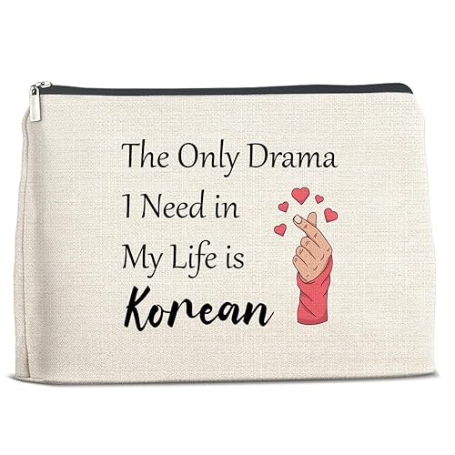 Ylkjstys Korean Drama Makeup Bag - Funny Gifts For Women, Travel Organizer, Flax Material