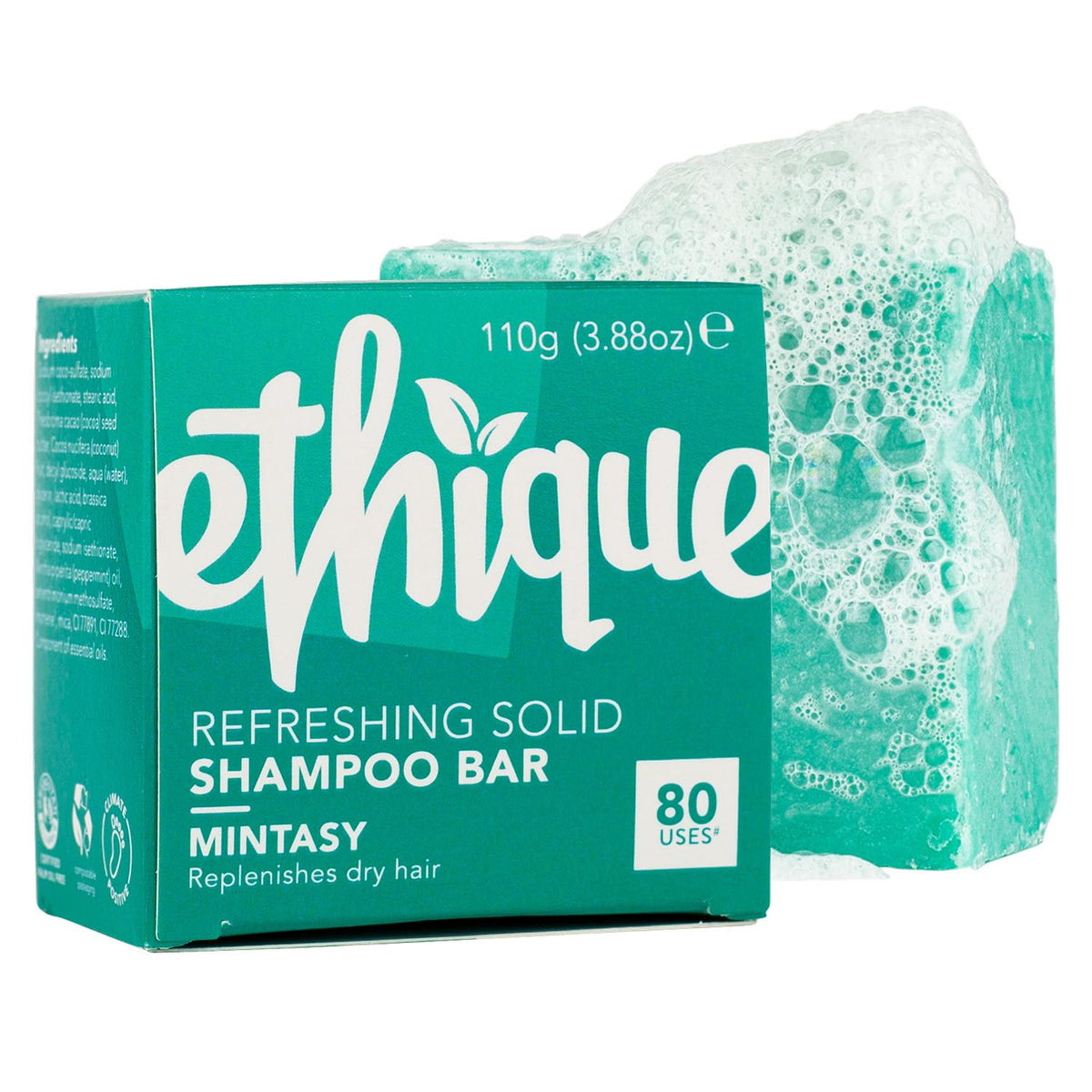 Ethique Mintasy Solid Shampoo Bar - Vegan, Eco-Friendly, Cruelty-Free For Dry & Damaged Hair 3.88 Oz