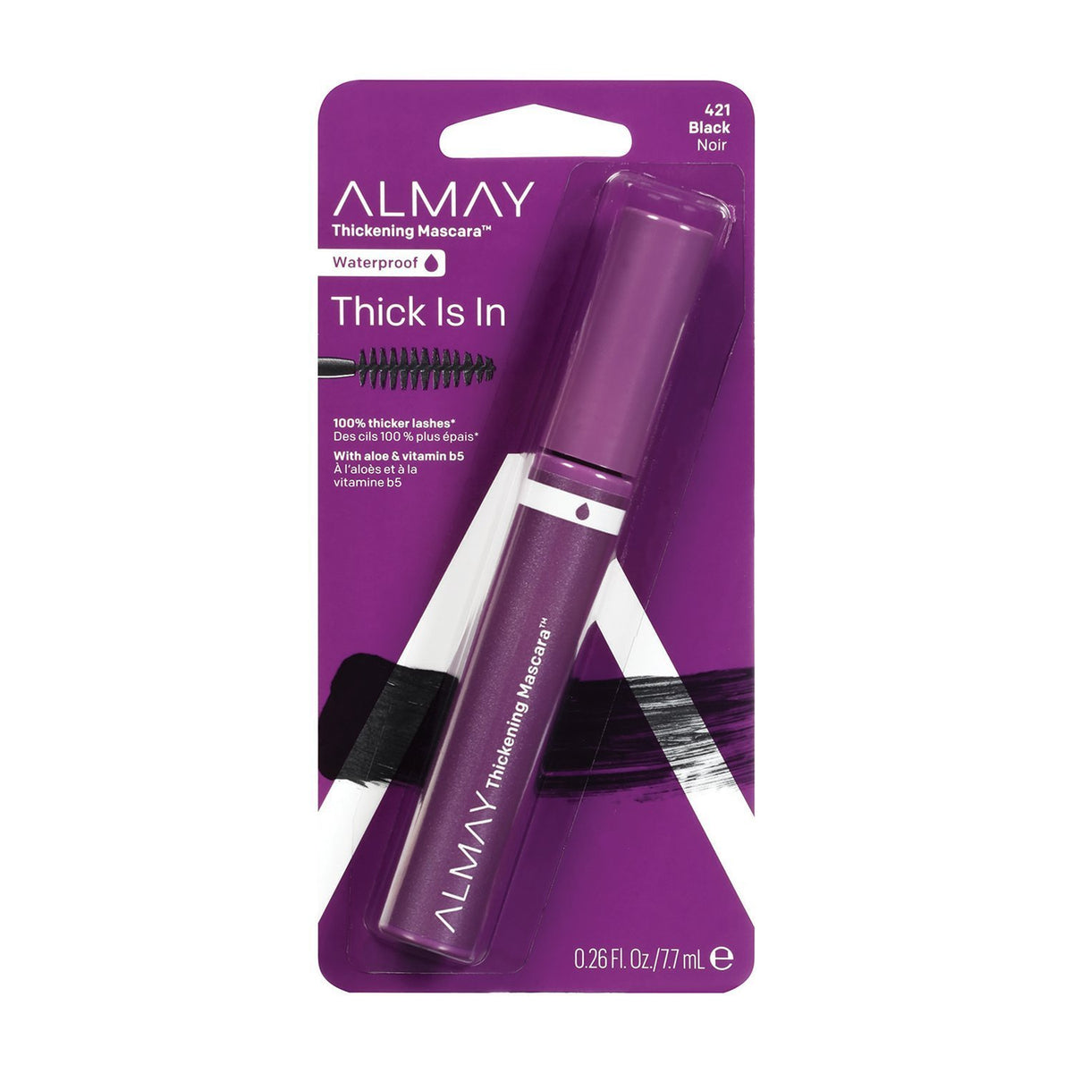 Almay One Coat Thickening Waterproof Mascara, Black, 0.26 Fl Oz - Long-Lasting Volume