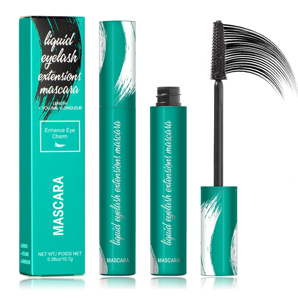 Charm Kiss New Thick Mascara - Waterproof, Long-Lasting, Smudge-Proof, Black, 2 Count