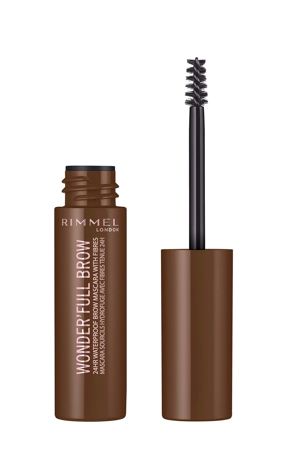 Rimmel London Wonder'Full 24Hr Eyebrow Mascara, Waterproof, Smudge-Proof, Medium Brown, 0.