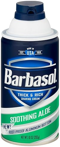 Barbasol Soothing Aloe Thick & Rich Shaving Cream, 10 Oz - Moisturizing Shave Foam