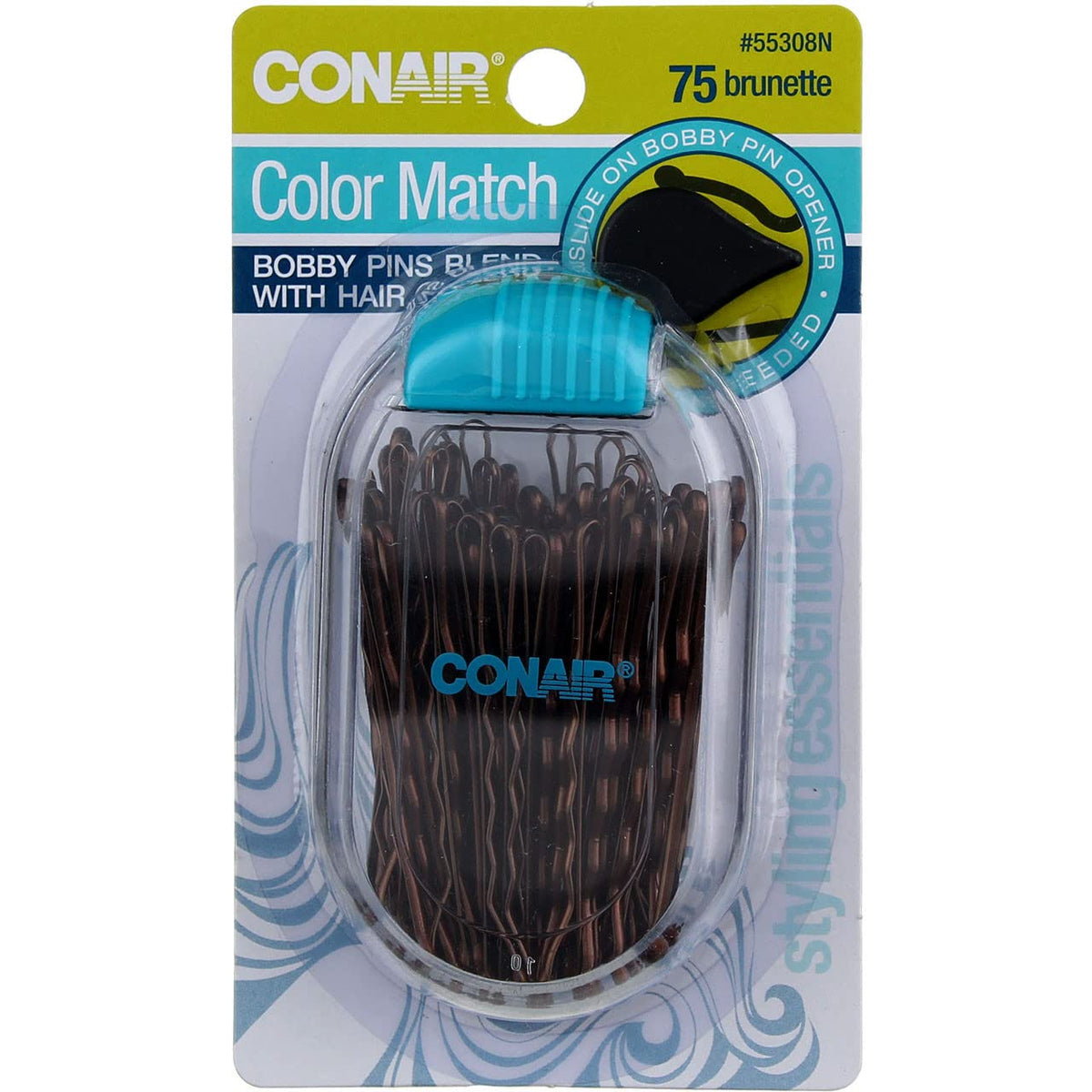 Conair Brown Bobby Pins - 75 Count Alloy Steel Hair Accessories For Women