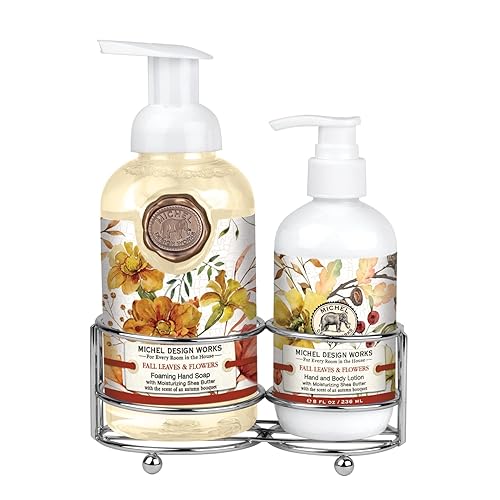 Michel Design Works Handcare Caddy - Fall Leaves & Flowers, 2-Pack, Stylish & Functional