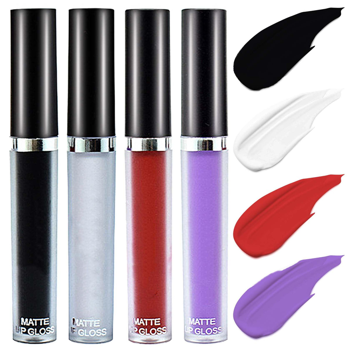 Duozeng Matte Liquid Lipstick Set - 4 Highly Pigmented Waterproof Shades For Women