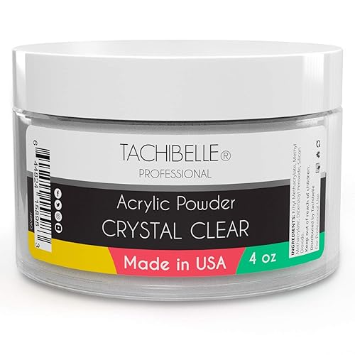 Tachibelle Acrylic Nail Powder - Crystal Clear, 4 oz, Professional Salon Quality, Made in USA