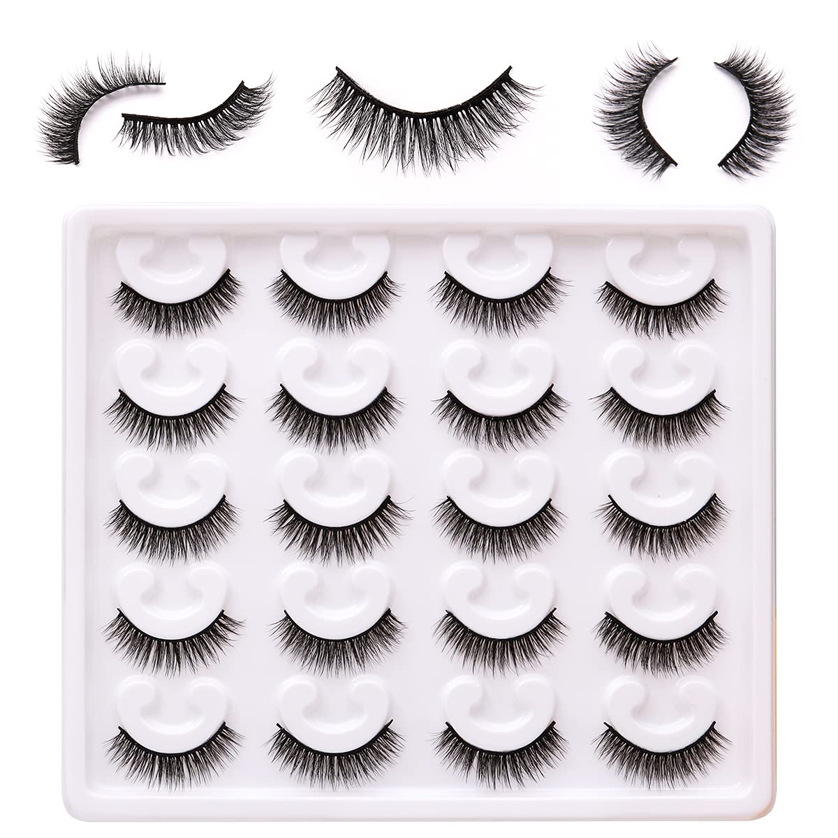 Tumzzle 6D Thick Faux Mink Lashes - 10 Pairs, 100% Handmade, Reusable, Natural Look, Black