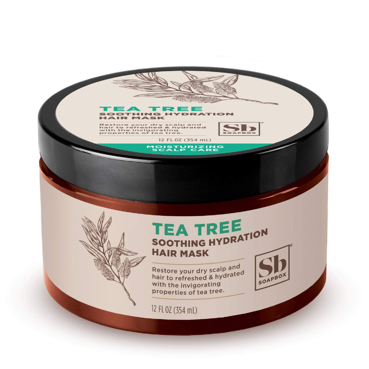 Soapbox Tea Tree Hair Mask - Deep Conditioner For Dry, Damaged, Frizzy Hair, 12Oz