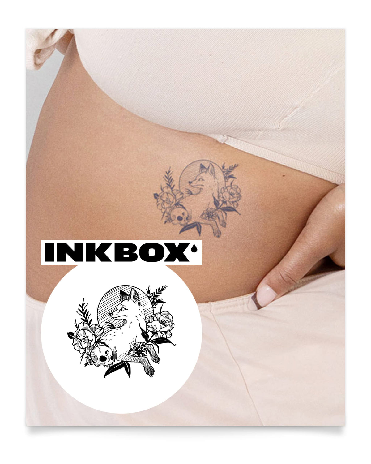 Inkbox Semi-Permanent Temporary Tattoo - Easy Long Lasting, Water-Resistant, Dans, 4X4 In