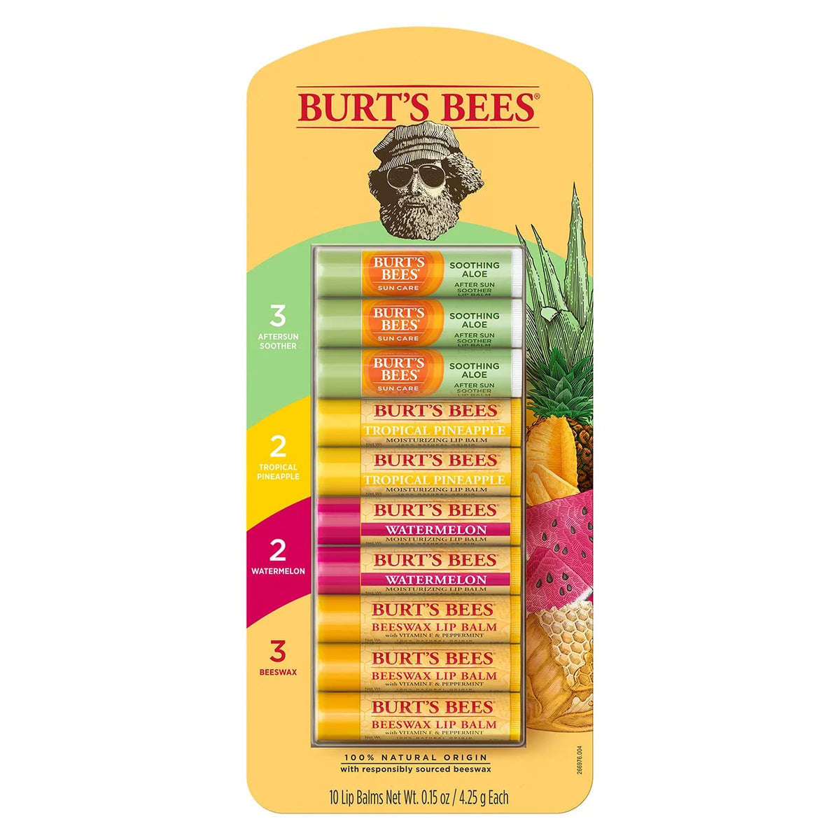 Burt'S Bees 100% Natural Moisturizing Lip Balm Seasonal Assortment, 10 Pack