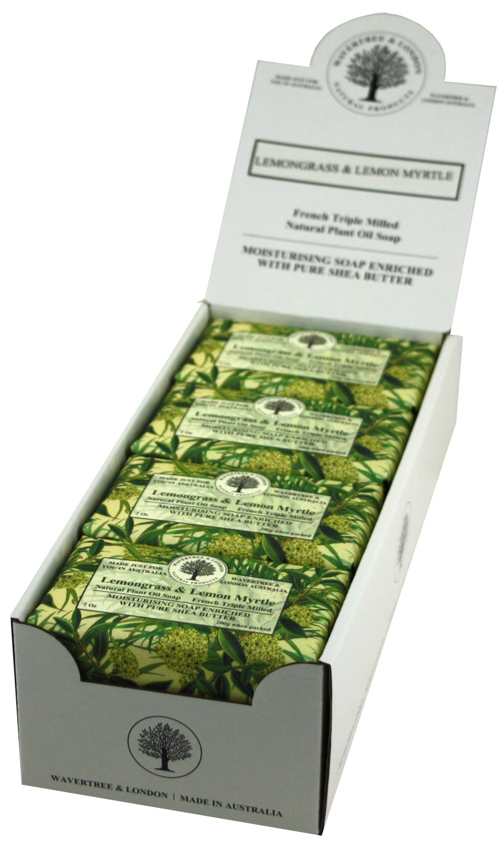 Wavertree & London Lemongrass & Lemon Myrtle Natural Soap - 8 Bars, 7Oz Triple Milled