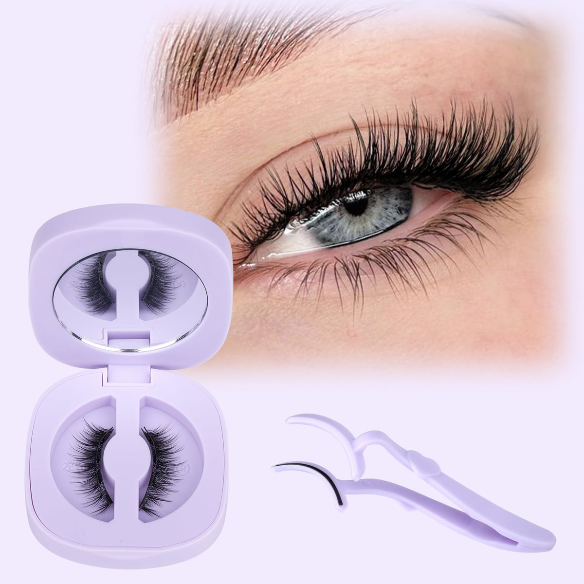 Alice Magnetic Eyelashes Kit - Reusable Wispy Cat Eye Lashes With Applicator, No Glue Needed