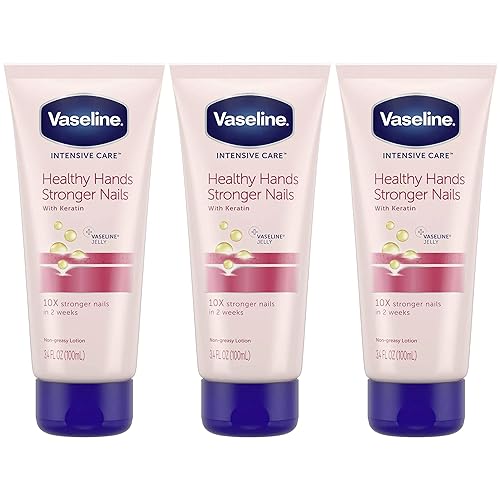 Vaseline Intensive Care Lotion For Healthy Hands & Stronger Nails, Unscented, 3.4 Fl Oz (Pack Of 