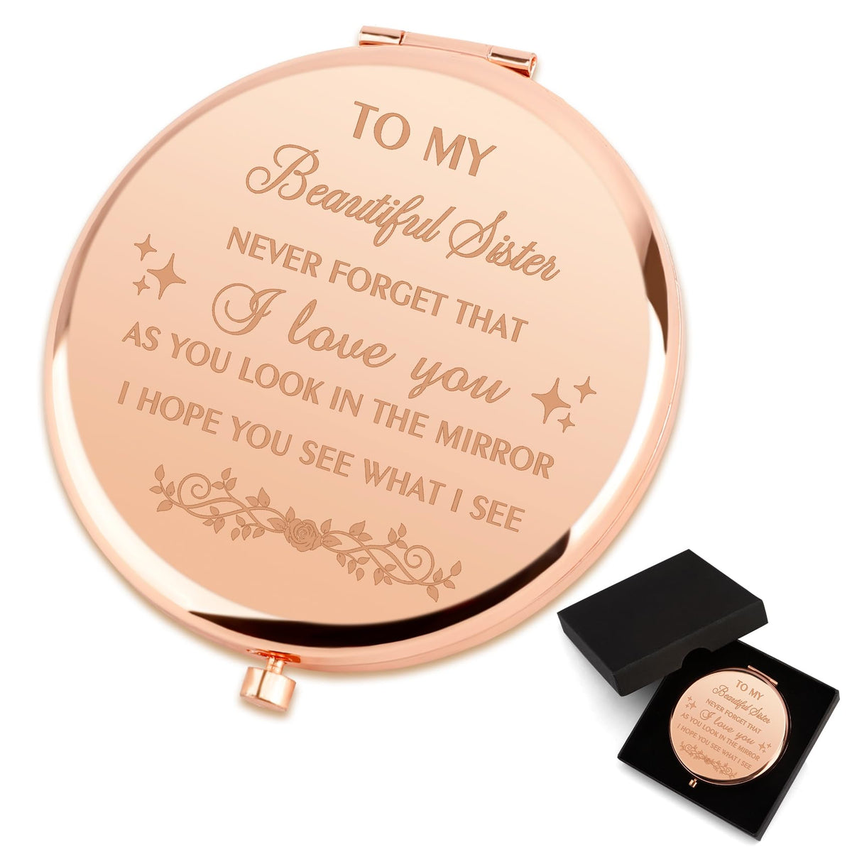 Coopyin Compact Mirror - Christmas & Valentine'S Gifts For Sister, Birthday Stocking Stuffer