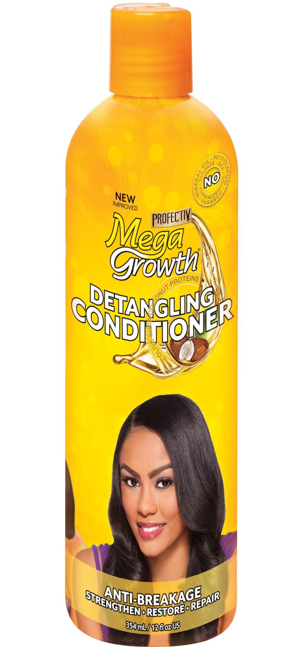 Profectiv Mega Growth Detangling Conditioner, 12 Oz - Pack Of 3 For Easy Detangling