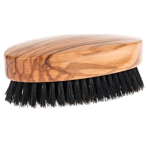 Fendrihan Boar Bristle Military Hair Brush - Medium Stiff, Olivewood, Made in Germany