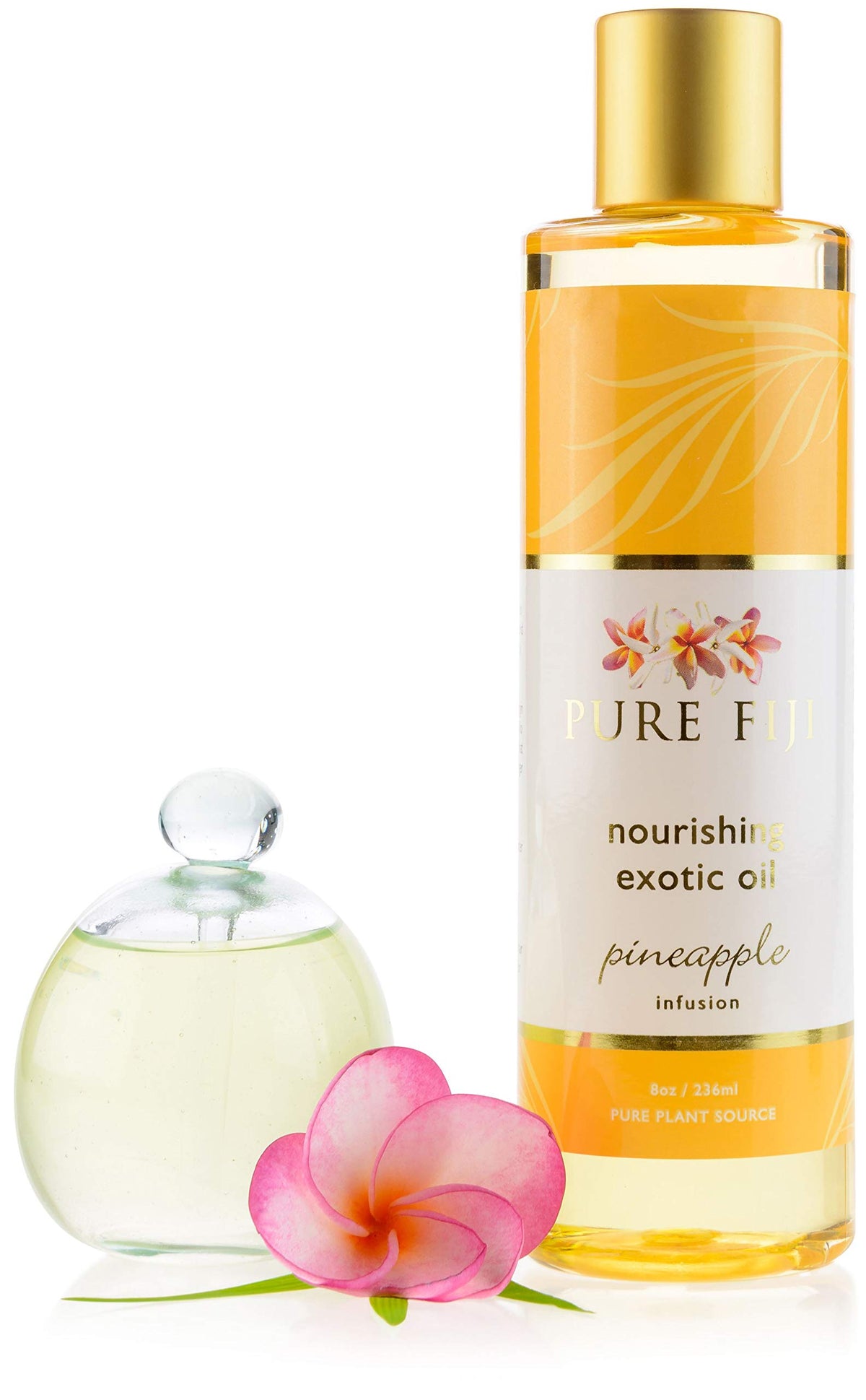 Pure Fiji Nourishing Body Oil With Coconut & Vitamin E - 8Oz Massage Oil For Skin & Spa