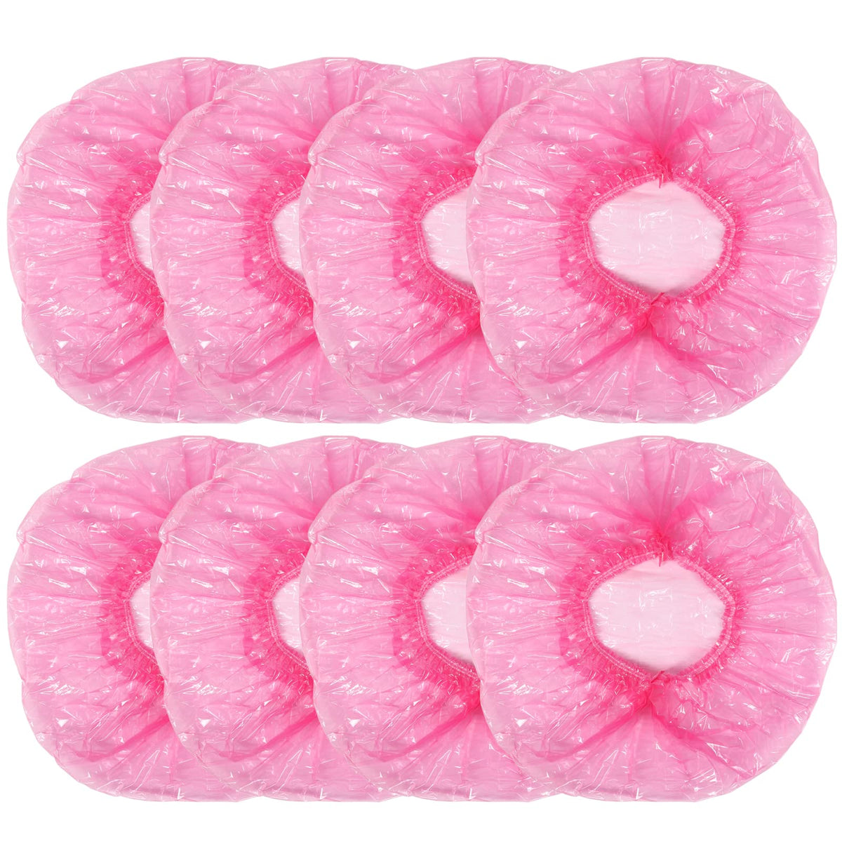 Shintop Pink Disposable Shower Caps - 100 Individually Wrapped Hair Caps For Home & Salon