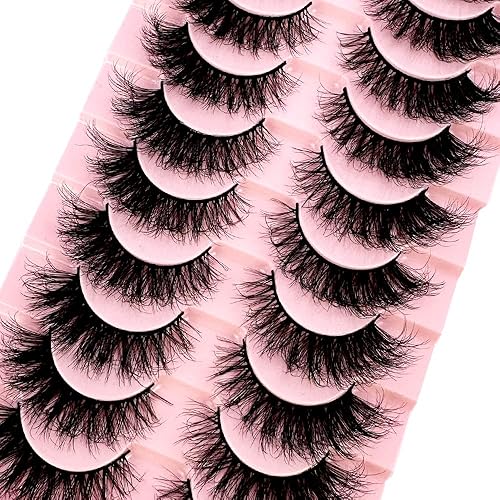 HBZGTLAD 3D Mink Eyelashes - Thick, Winged, Handmade, Natural Look, Cross Lash, Black, Wholesale