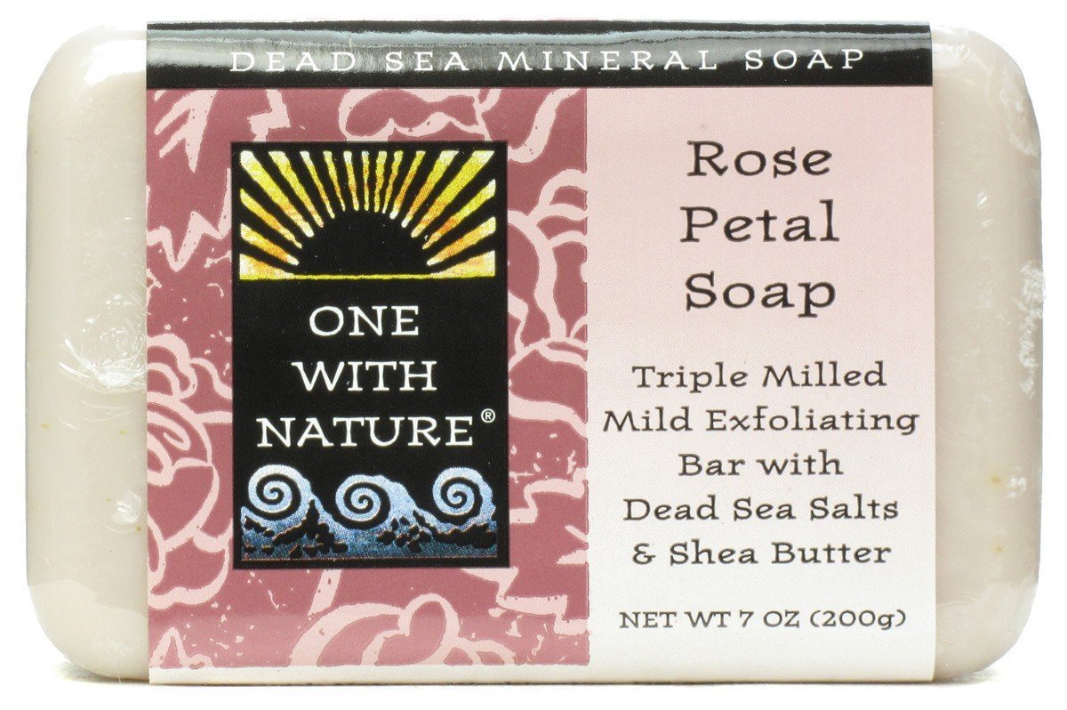 One With Nature Rose Petal Soap Bar - 7 Ounce Natural Moisturizing Bar