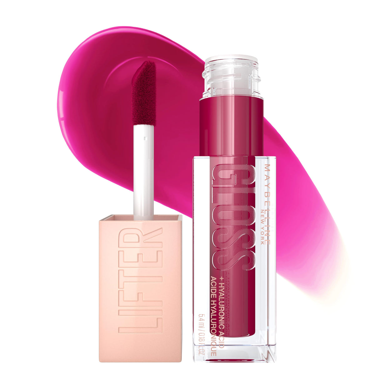 Maybelline Lifter Gloss With Hyaluronic Acid, Taffy, Hydrating Lip Gloss, 0.18 Fl Oz