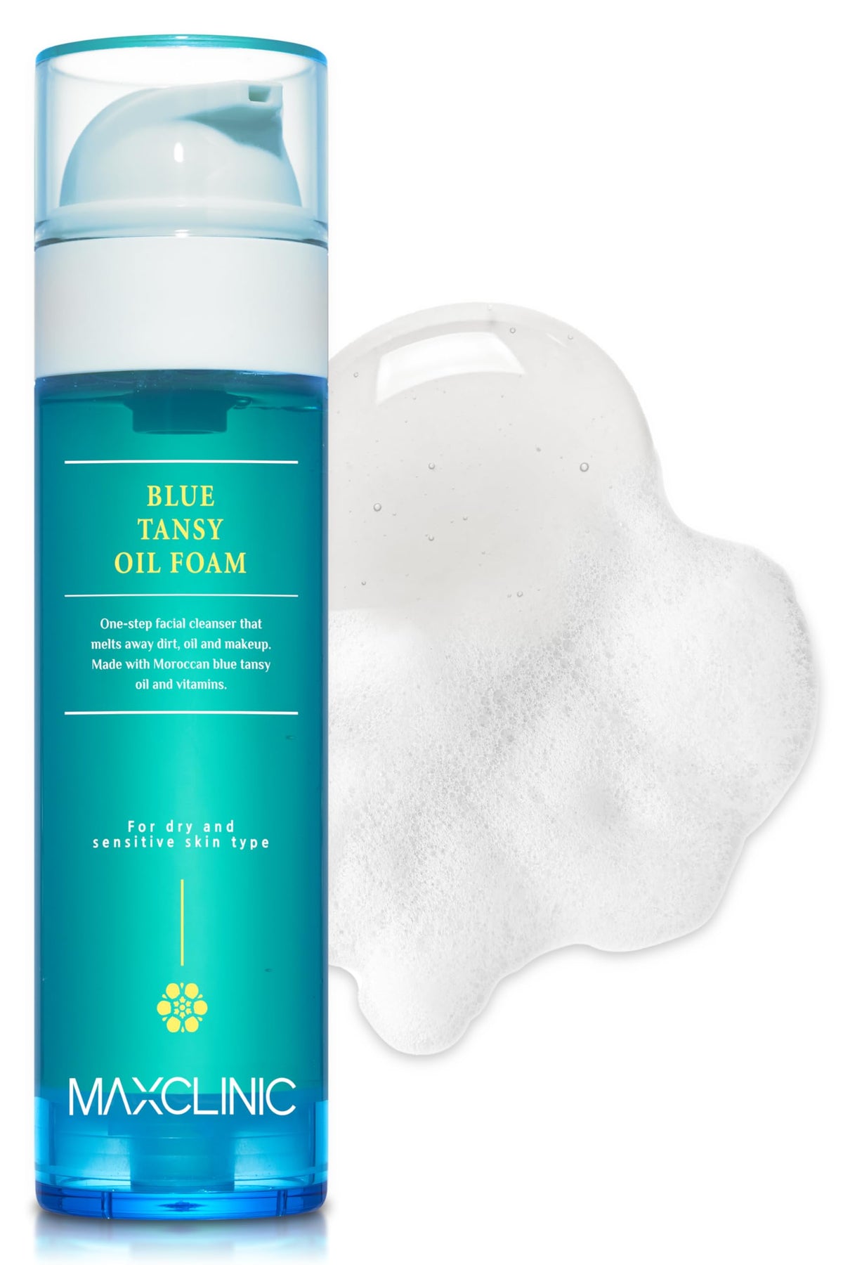 Maxclinic Blue Tansy Oil To Foam - Korean Face Wash For Oil Control & Deep Cleansing (3.88 Fl Oz