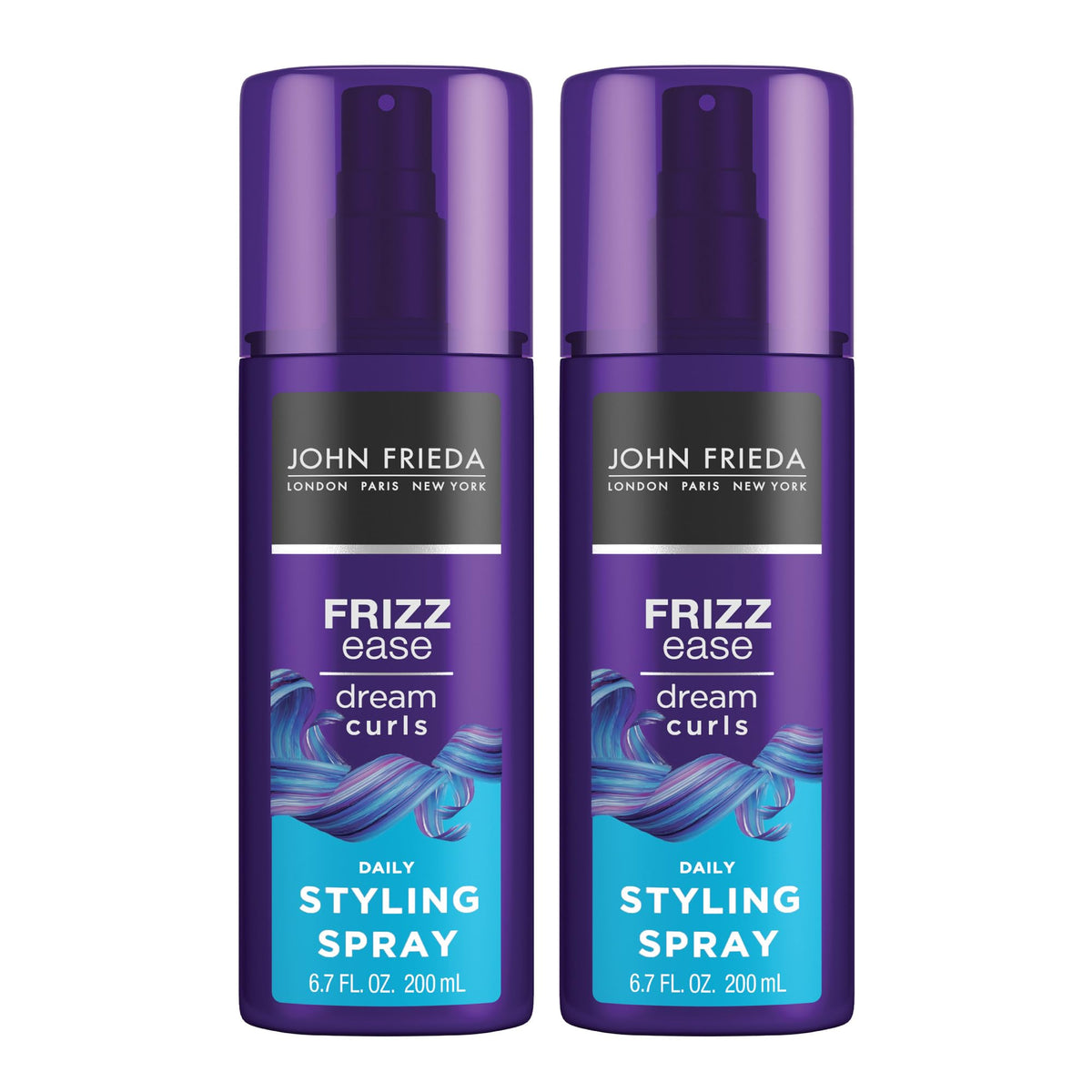 John Frieda Frizz Ease Dream Curls Daily Styling Spray, 2 Pack - Revitalize Curly Hair, 6.7 Oz