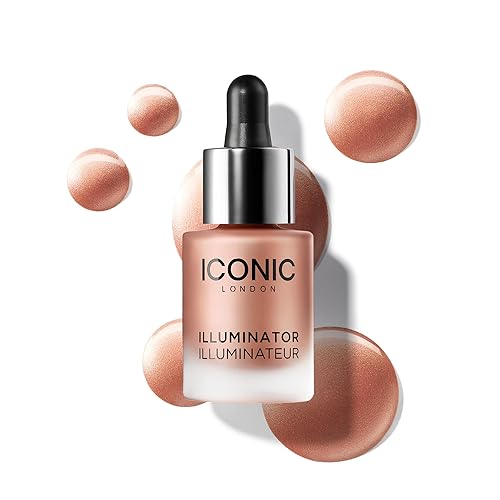 ICONIC LONDON Illuminator Drops - Vegan Liquid Highlight, Peachy Rose Blush, 0.45 Fl Oz