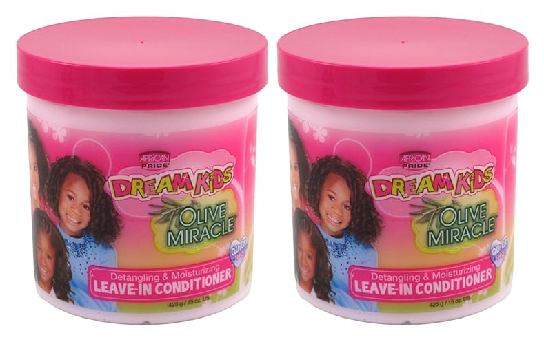 African Pride Dream Kids Olive Miracle Leave-In Conditioner 15 Oz - Pack Of 2