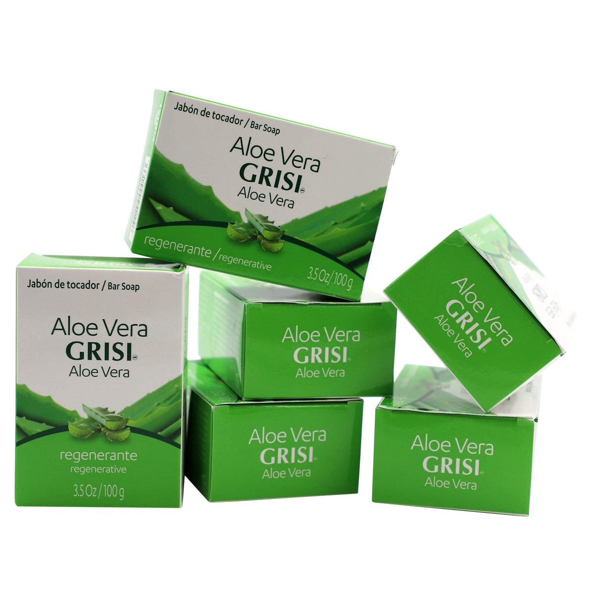 Grisi Aloe Vera Soap - Cleansing & Soothing, 6-Pack Of 3.5 Oz Bars For Refreshing Skin