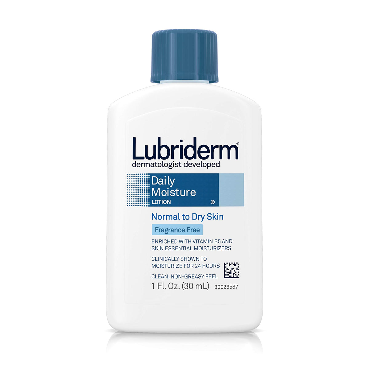 Lubriderm Daily Moisture Body Lotion, Unscented, 1 Fl Oz - Non-Greasy, Hydrating For Dry Skin