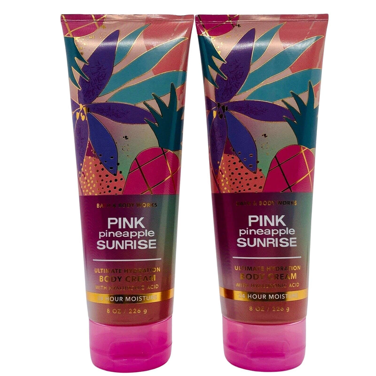 Bath & Body Works Ultimate Hydration Body Cream 8 Fl Oz 2-Pack - Pink Pineapple Sunrise